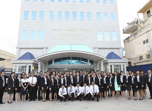 Board of directors, senior management and staff of ACLEDA Bank Plc. taking picture in the Chamroeun Mongkul Ceremony of Phsar Toch Branch.