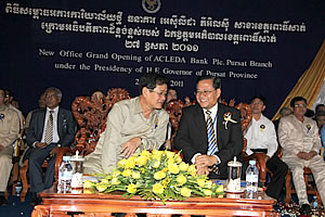 H.E. KHOUY Sokha, the Governor of Pursat Province and Mr. IN Channy, President & CEO of ACLEDA Bank Plc.